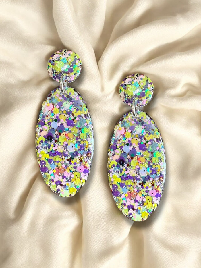 LARGE Oval Dangle Rainbow Paddle Pop