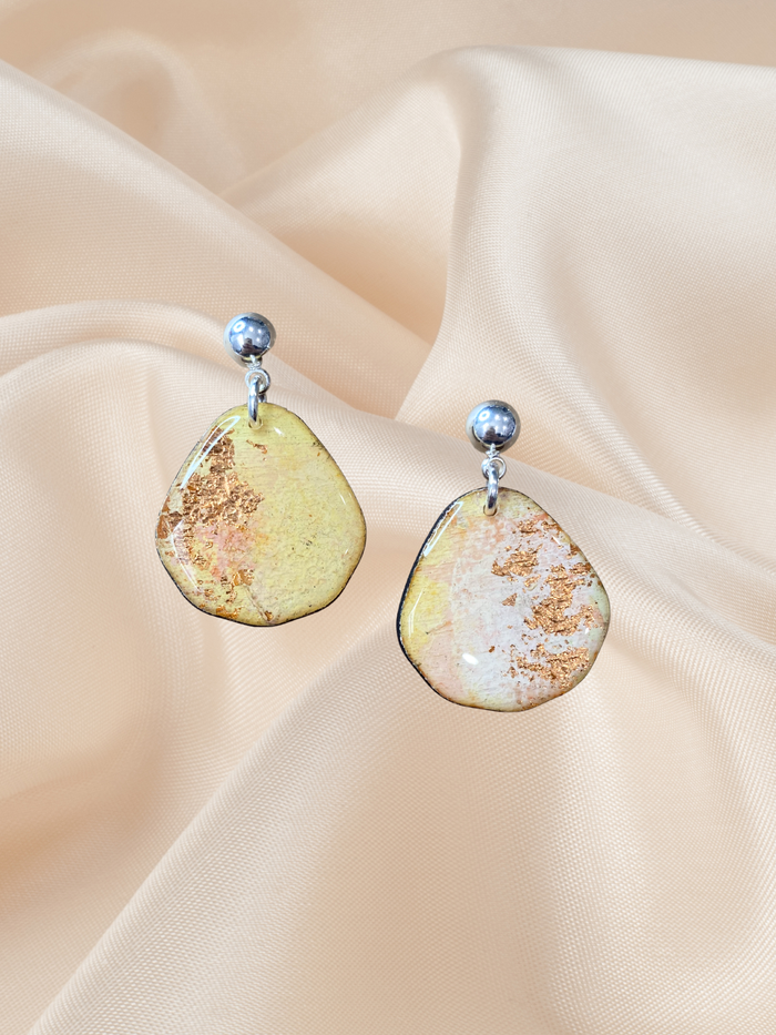 Mini Gem Painted Dangles Rose Gold Bloom