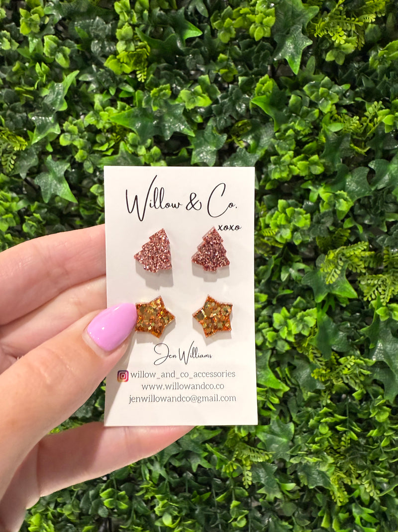Christmas Duo Stud Pack Gold