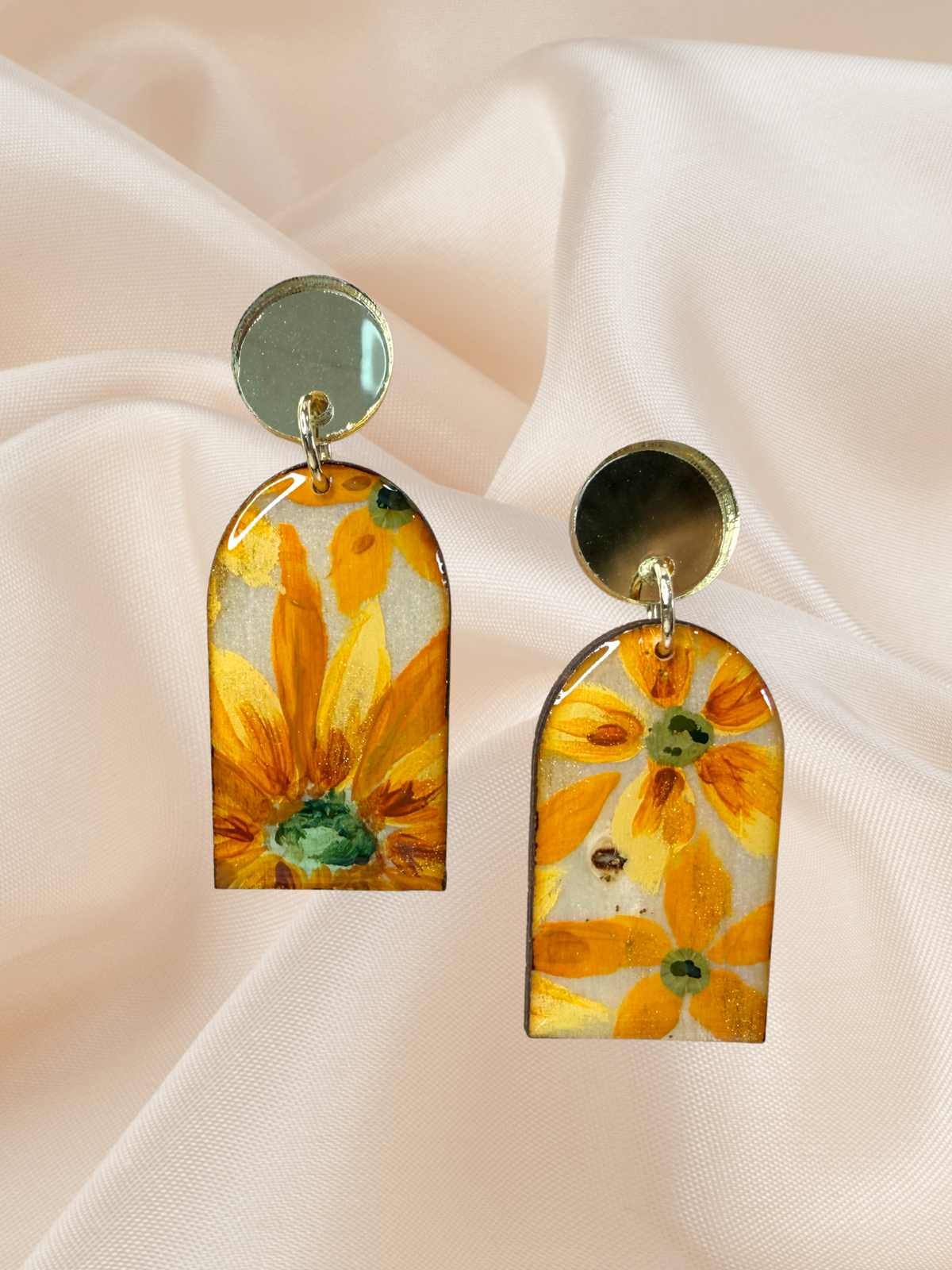 Handpainted Arch Sunflower Dangle