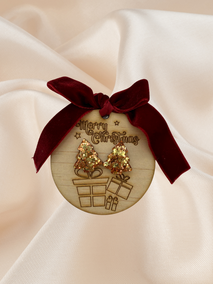 Gift Ready Christmas Tree Stud Copperlight