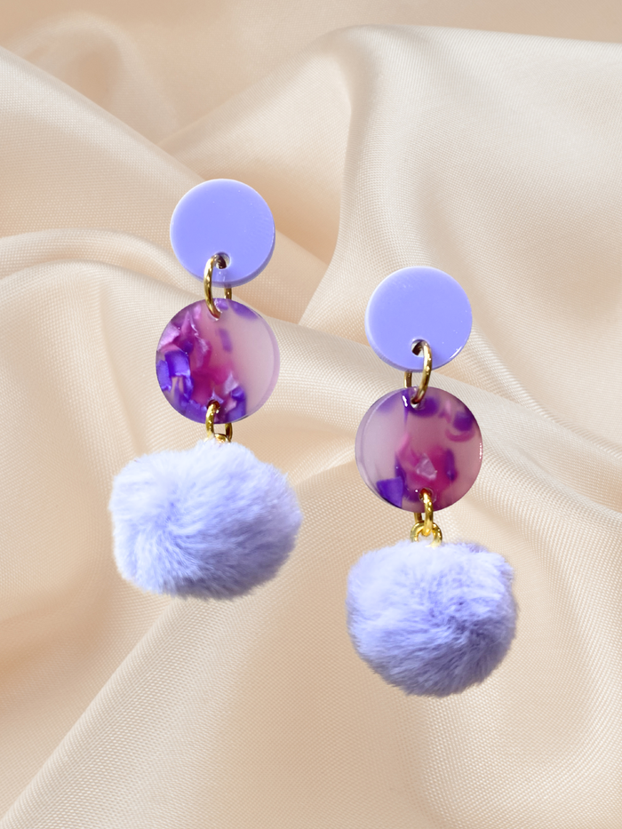 Large Lavender Cloud Drop Dangle