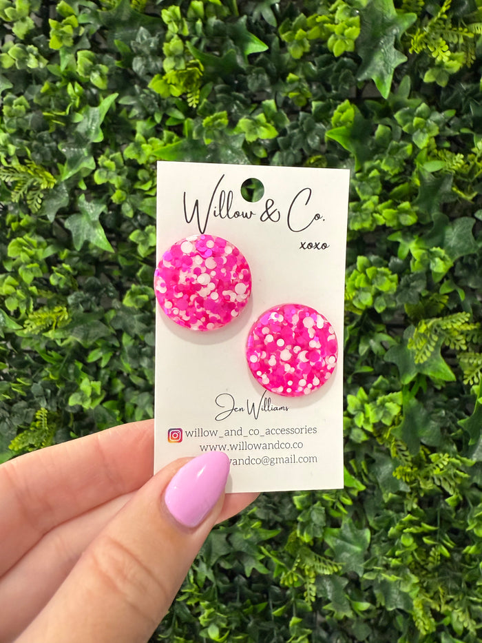 MAXI Studs Flamingo Confetti