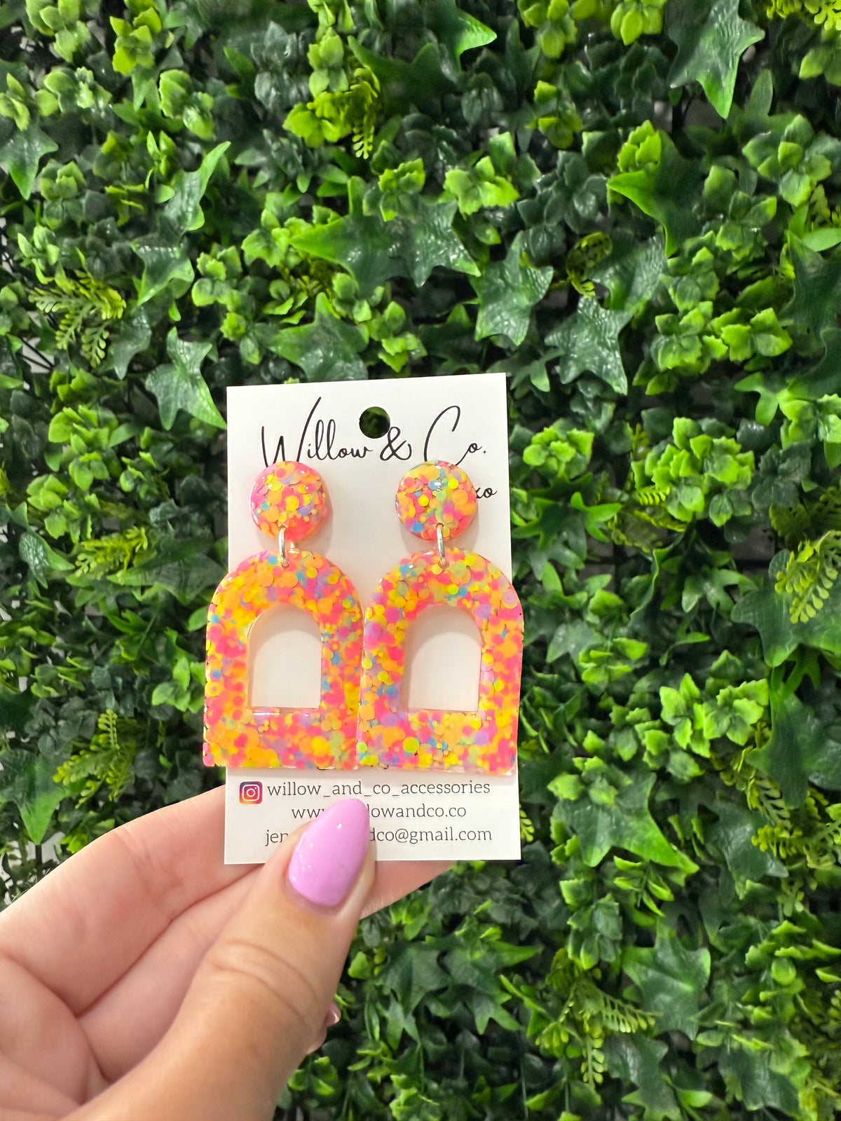 Large Arch Dangle Neon Spots