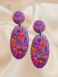 Large Oval Dangle Wild Berry Blaze