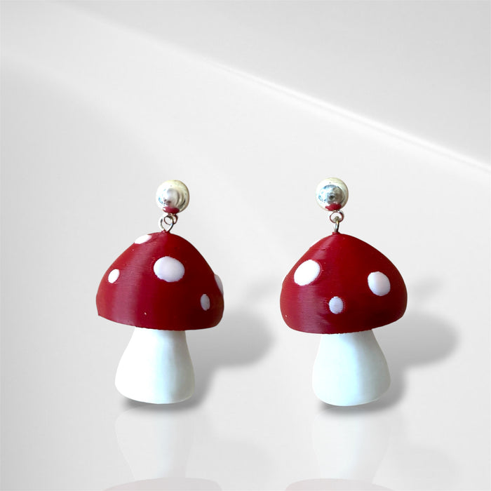 3D Mushroom Dangle Earrings
