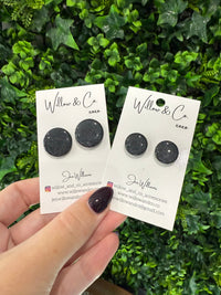 2cm Studs Steel Grey