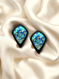 MAXI Stud Acrylic Frame Sea glass Sparkle