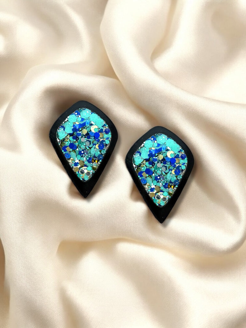 MAXI Stud Acrylic Frame Sea glass Sparkle