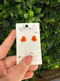 MINI Stud Orange Heart