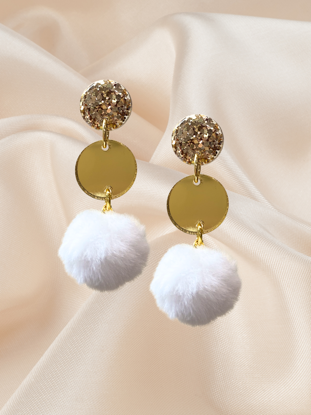 Large Golden Cloud Drop Dangle