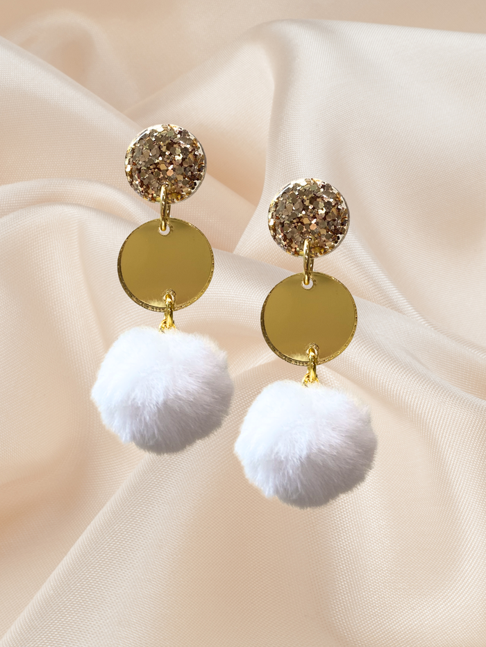 Large Golden Cloud Drop Dangle