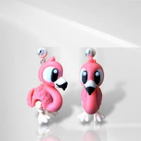 3D Flamingo Dangle Earrings