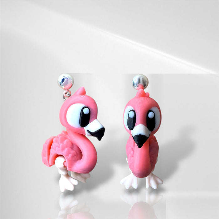 3D Flamingo Dangle Earrings