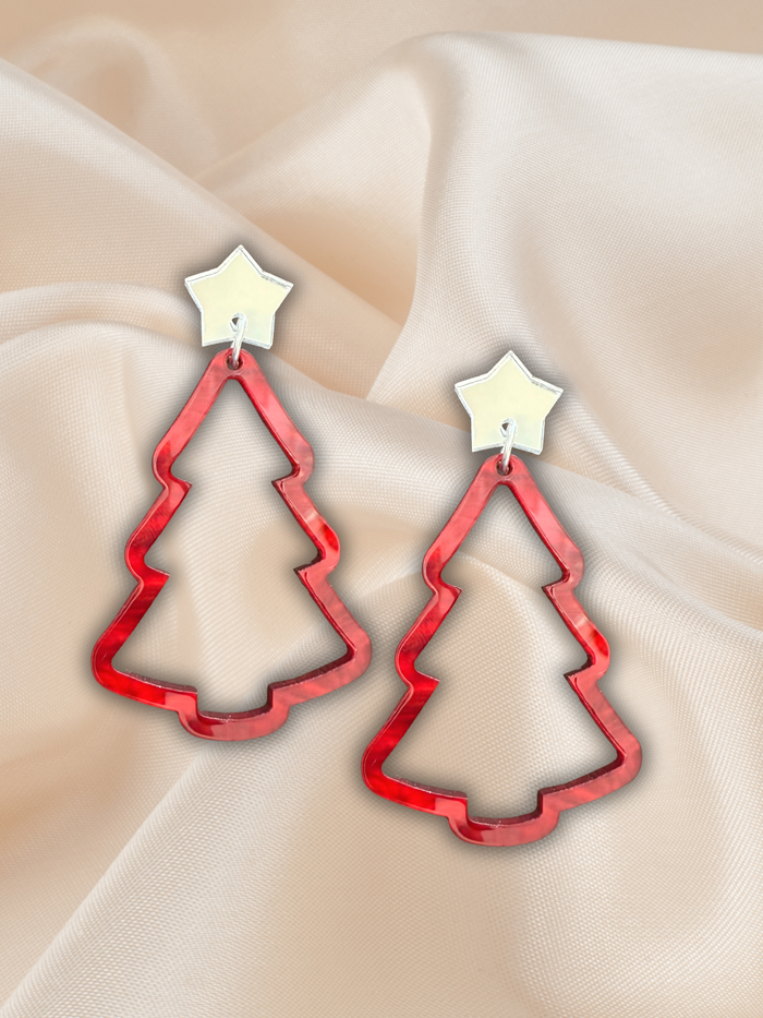 Large Frame Christmas Tree Dangle Red