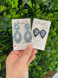 Featured Teardrop Dangle Frosted Denim
