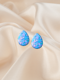 2cm Almond Stud Bluebell Bloom