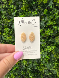 2cm Clay Teardrop Stud Blush Sand