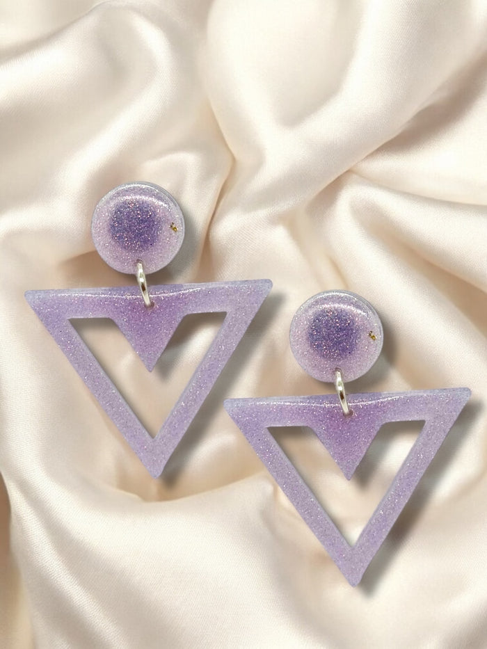 Statement Triad Dangles Lilac Ice