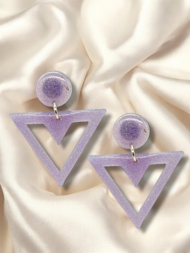 Statement Triad Dangles Lilac Ice