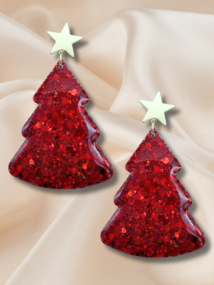 XL Christmas Tree Dangle Ruby