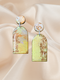 Hand Painted Arch Dangles Rose Gold bloom