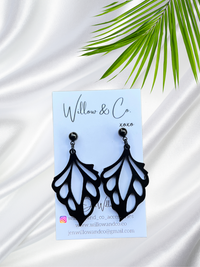 Large Geo Dangle Black