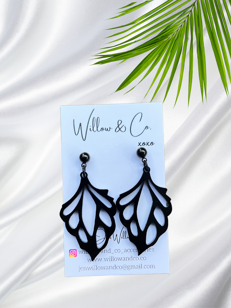 Large Geo Dangle Black