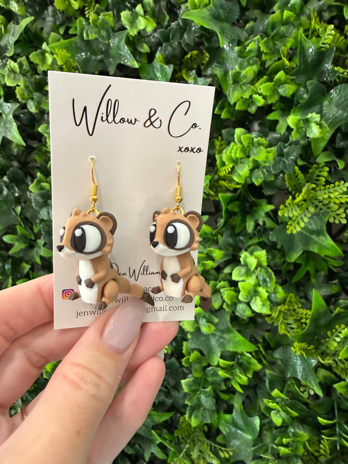 3D Meerkat Dangle Earrings