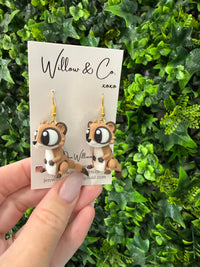 3D Meerkat Dangle Earrings