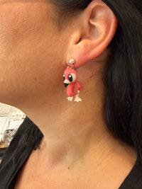 3D Flamingo Dangle Earrings