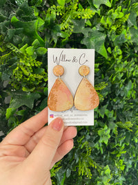 MIDI Teardrop Painted Dangle Rose Gold Bloom