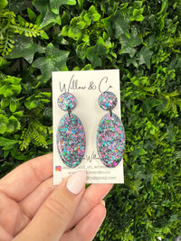 LARGE Oval Dangle Moonlight Mirage