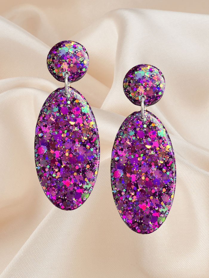 Large Oval Dangle Radiant Orchid