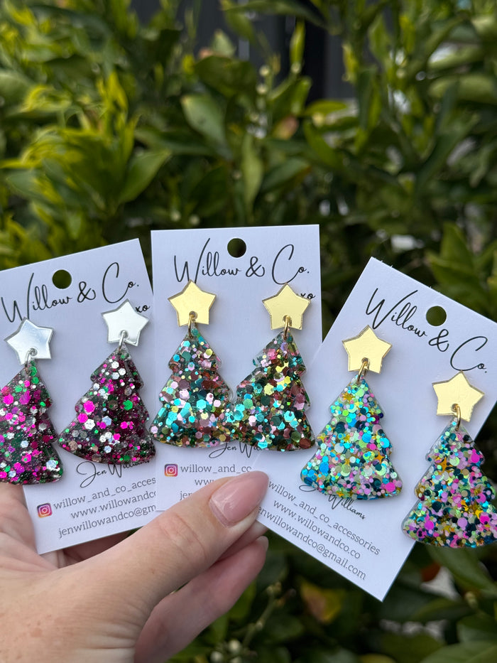 Large Christmas tree dangle Tinsel Twirl