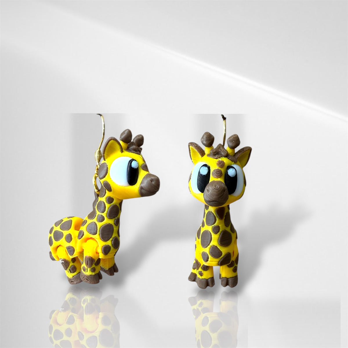 3D Giraffe Dangle Earrings