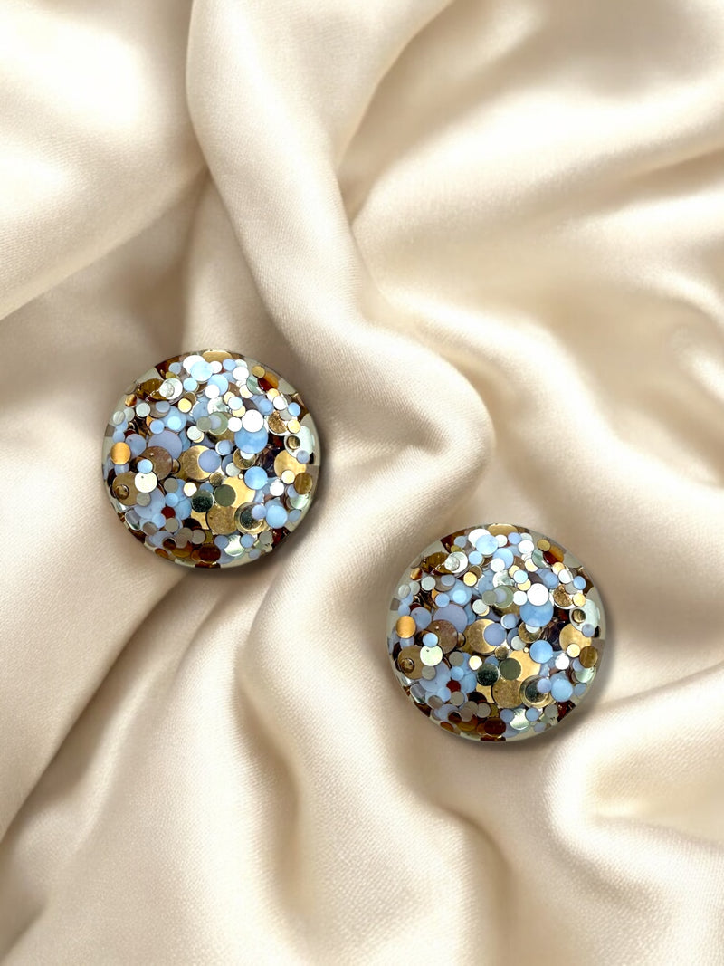 2cm Studs Luxe Snow Leopard
