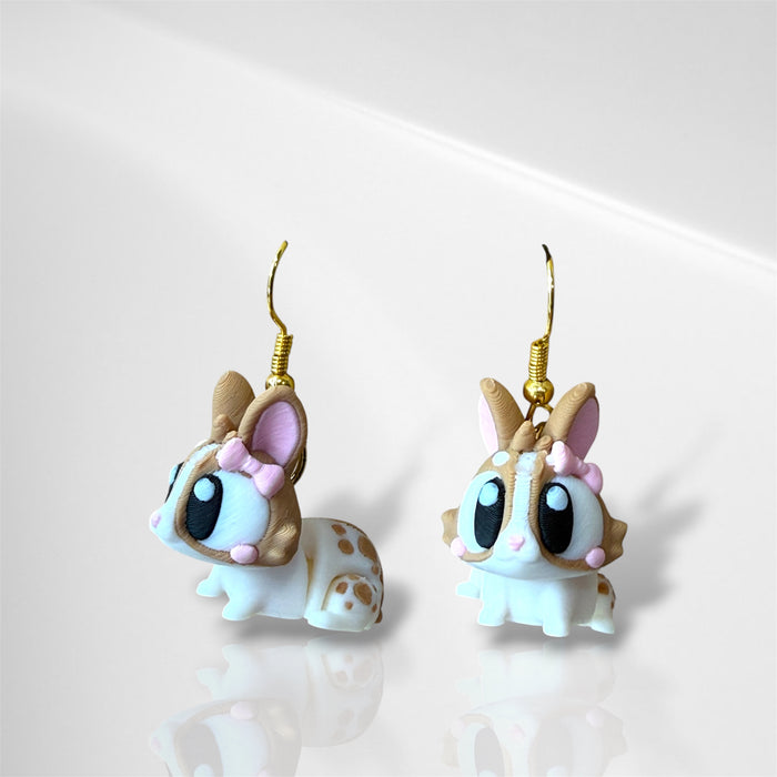 3D Bunny Dangle Earrings