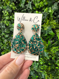 Large Dangle Velvet Evergreen