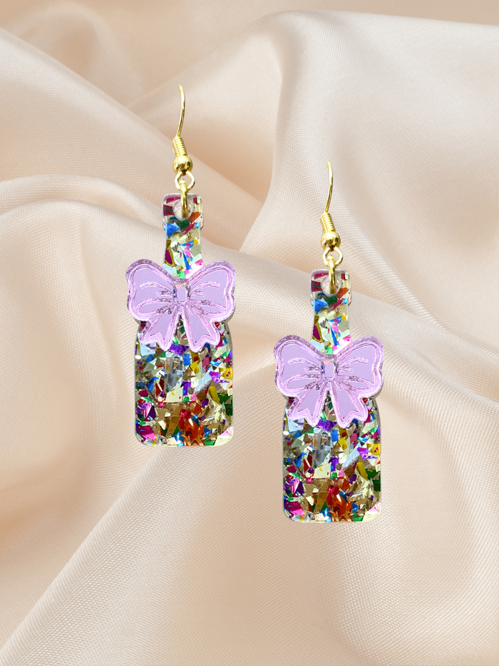 Champagne Bottle Dangle Gold