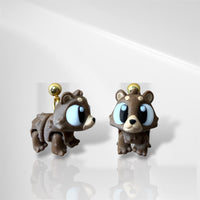3D Bear Dangle Earrings