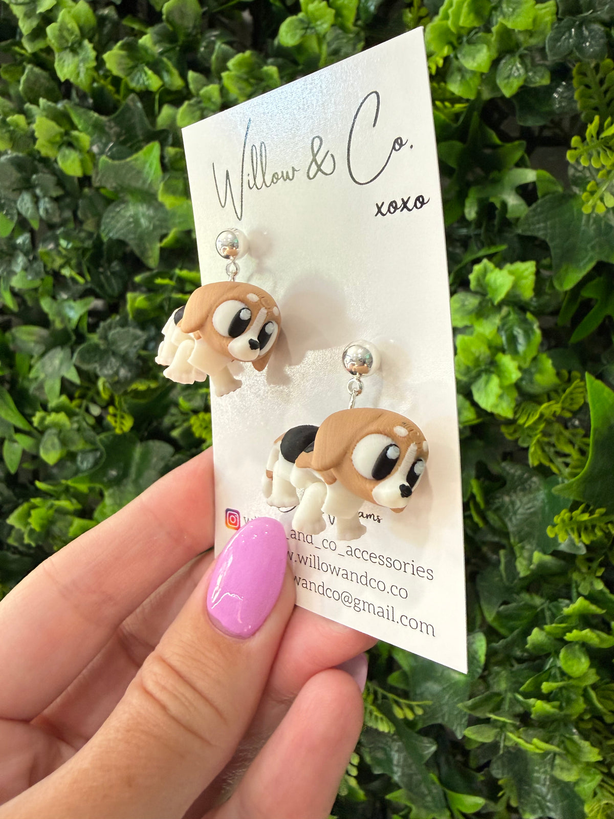 3D Beagle Dangle Earrings