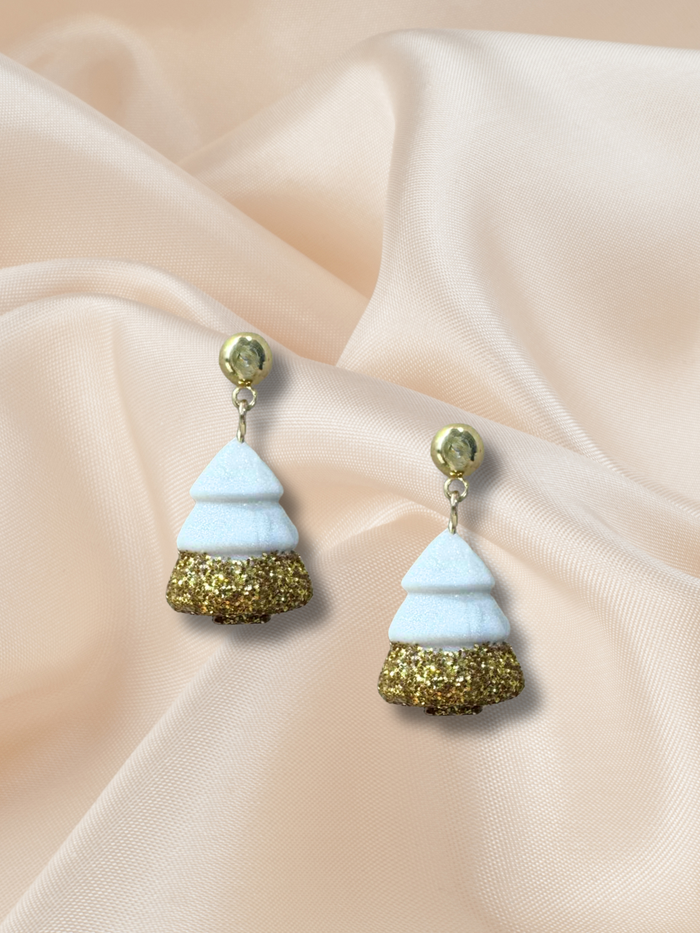 Clay Christmas Tree Dangle Gold