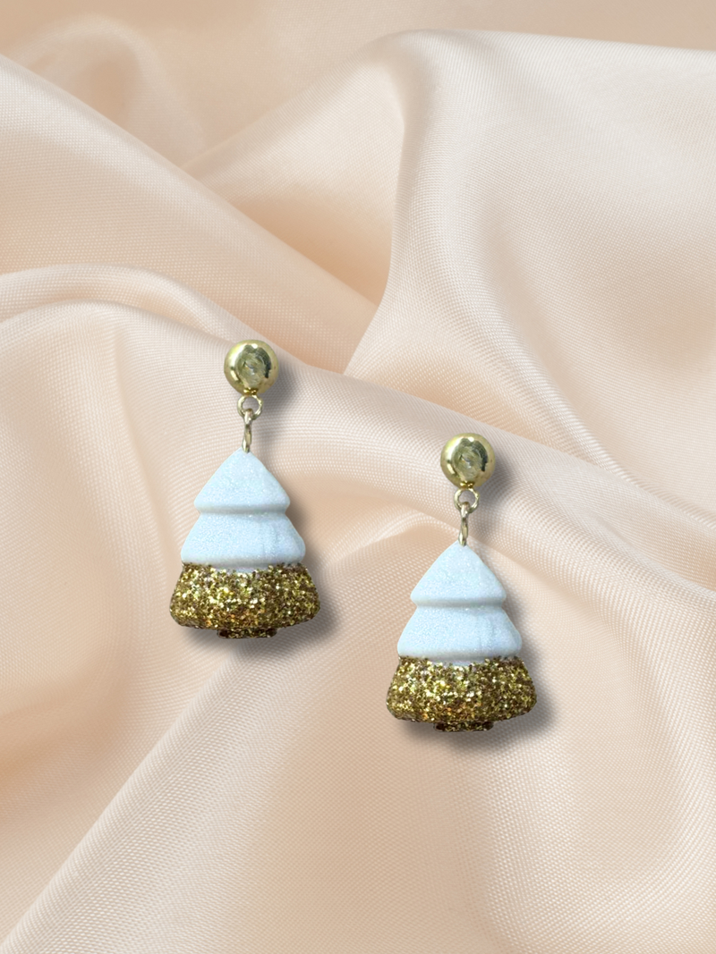 Clay Christmas Tree Dangle Gold