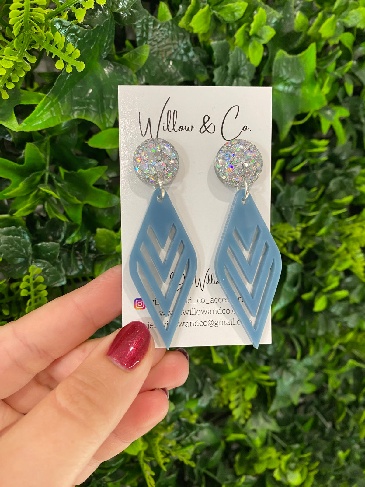 Large Art Deco Dangle Kaleidoscope Silver