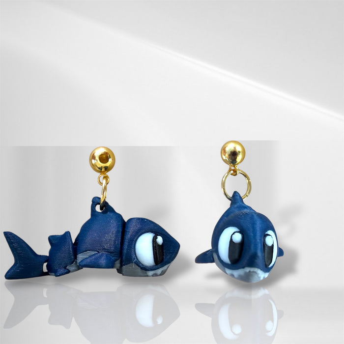3D Shark Dangle Earrings