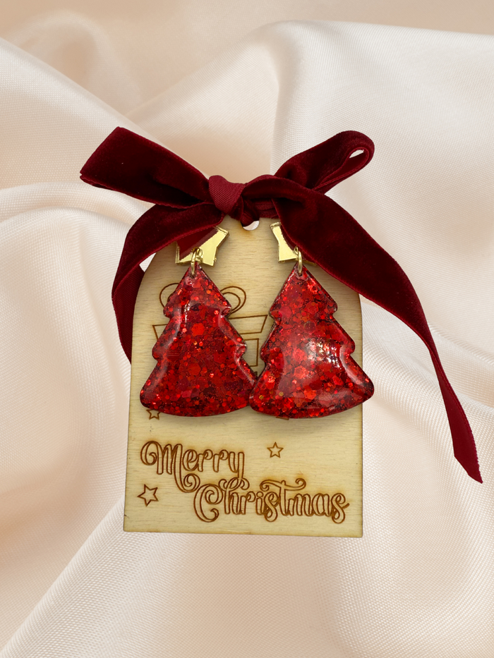 Gift Ready Christmas Tree Large Ruby Dangle