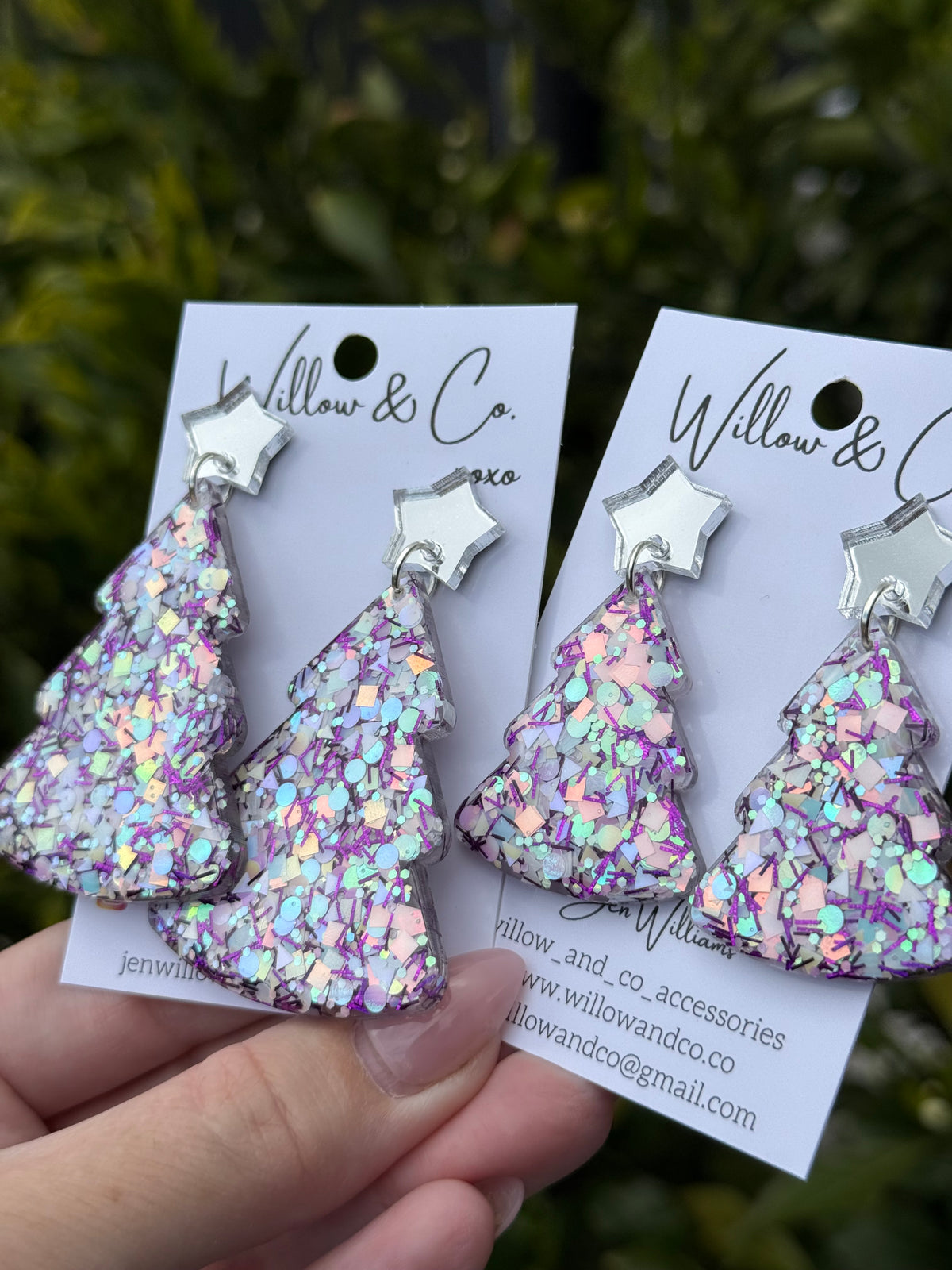 Large Christmas tree dangle Frosted Lilac