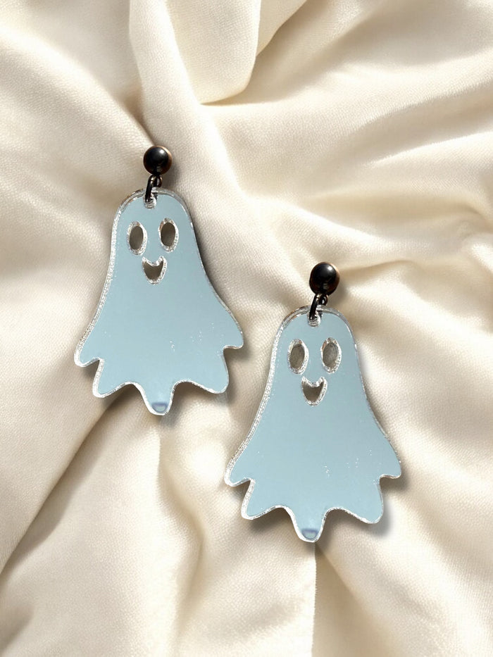 LARGE Boo-tiful Ghost Dangle Silver Mirror