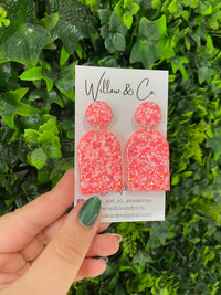 Long Arch Dangle Coral Crush